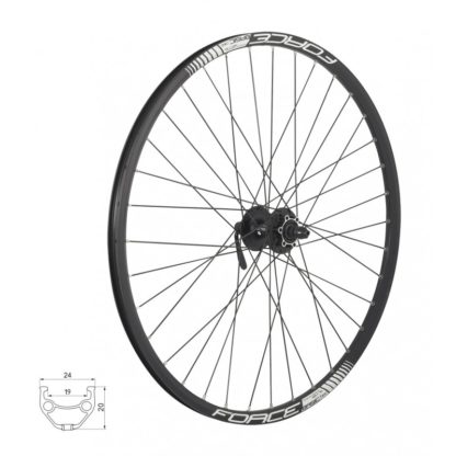 Roata fata Force 26, butuc Shimano HB-M475 36H, disc 6b, QR